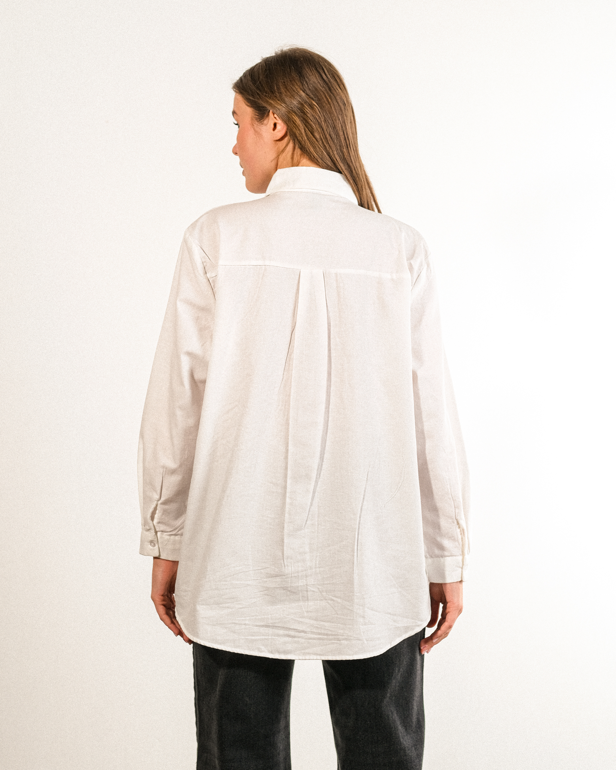 Nakışlı%20Pamuk%20Kumaş%20Oversize%20Kadın%20Gömlek