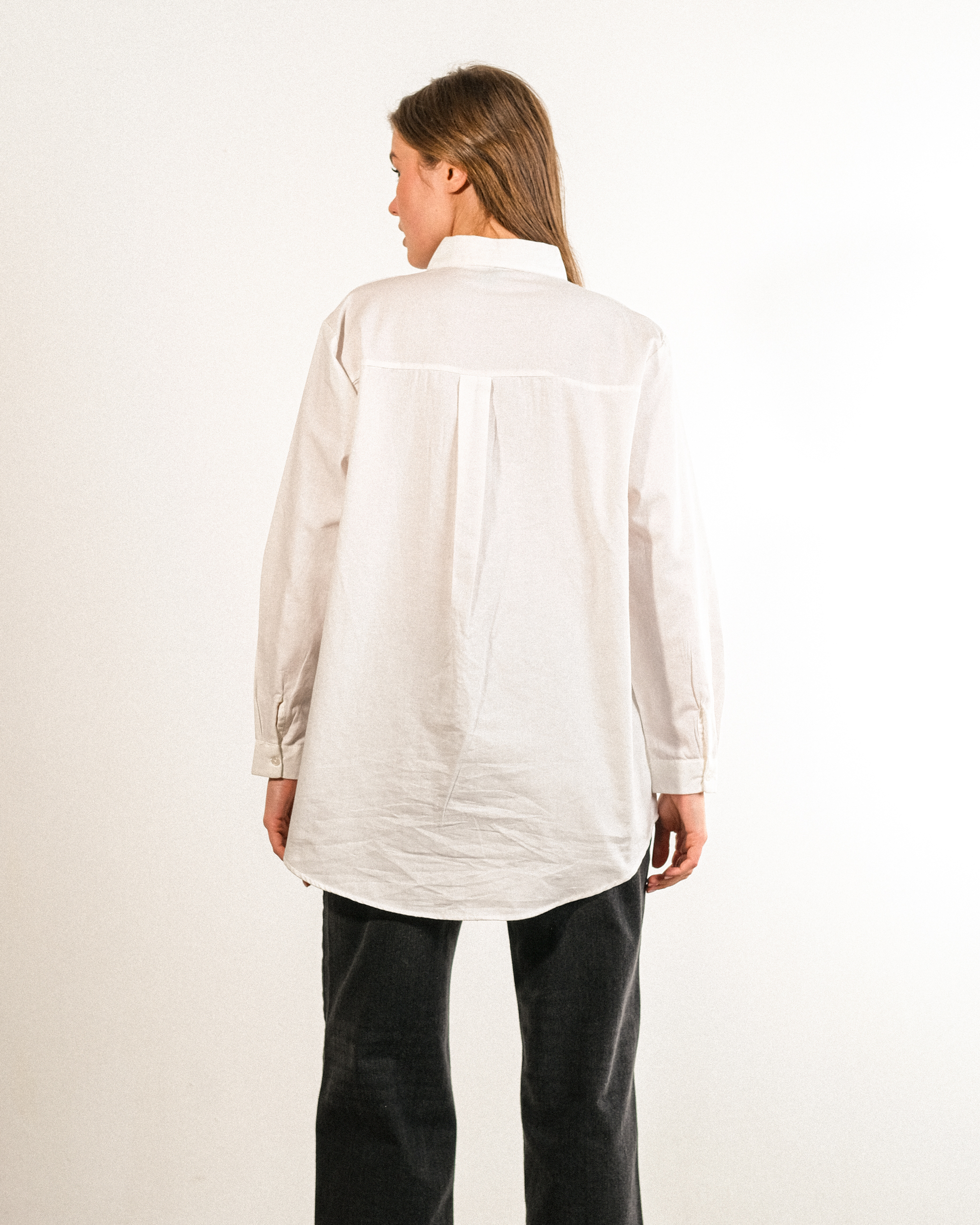 Nakışlı%20Pamuk%20Kumaş%20Oversize%20Kadın%20Gömlek