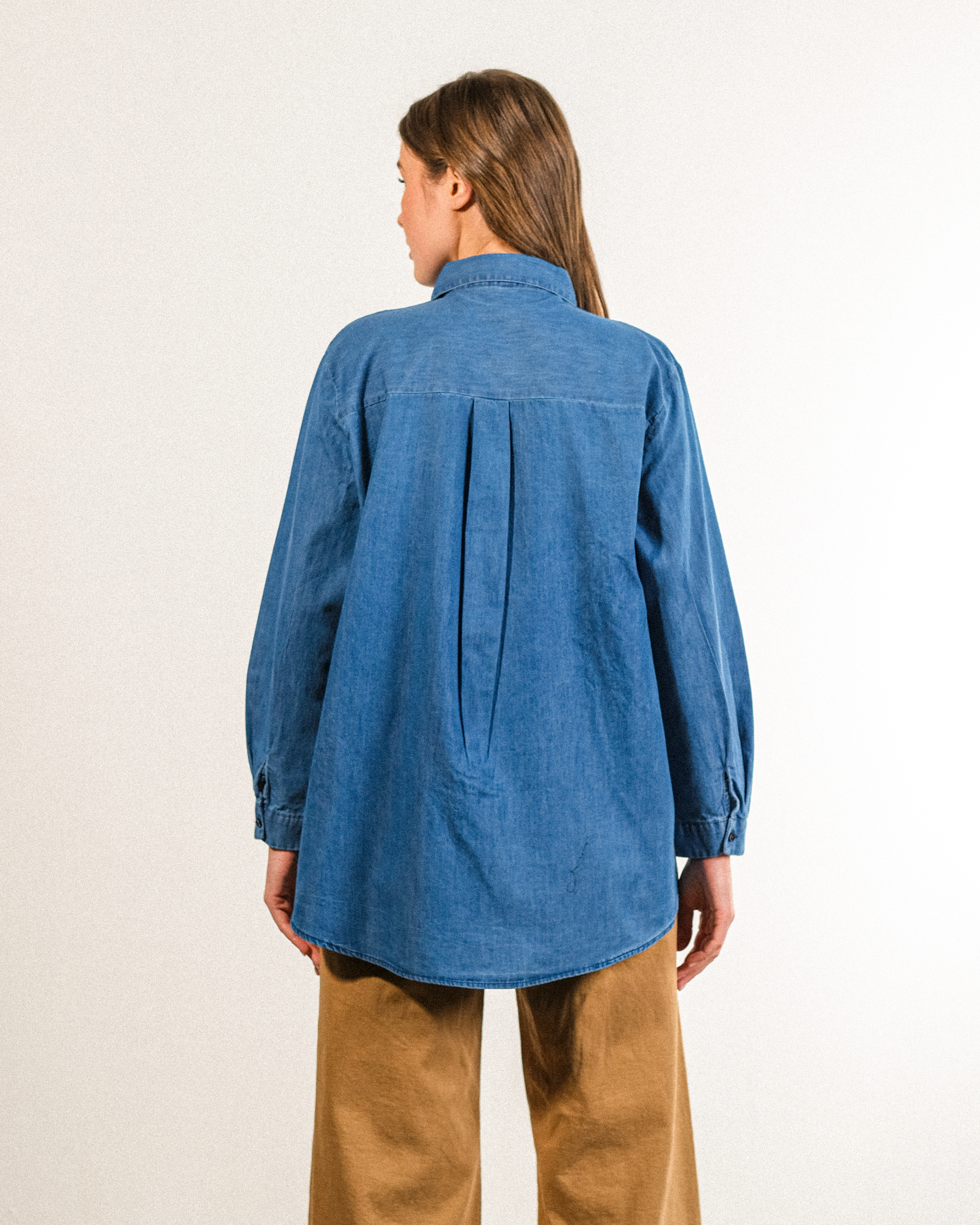 Nakışlı%20Kot%20Kumaş%20Oversize%20Kadın%20Gömlek
